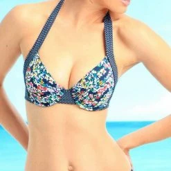 Anne Cole Ditsy Floral Tie Side Bottom In Navy 14MB343-NVY Bikinis