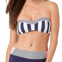 Anne Cole High Waist Skort Bikini Bottom In Navy