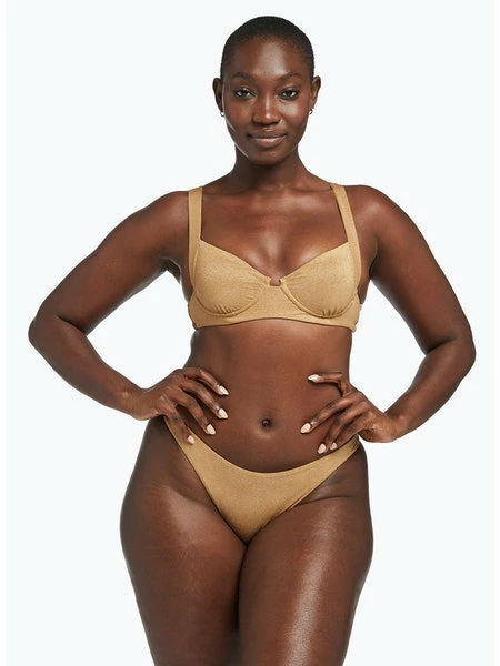 Vitamin A California High Leg Bottom In Golden Glow Metallic Swimsuits 4 Vitamin A California High Leg Bottom In Golden Glow Metallic Swimsuits