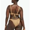Vitamin A California High Leg Bottom In Golden Glow Metallic Swimsuits