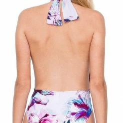 One Piece Swimsuits Gottex Primrose Deep Plunge High Neck One Piece Swimsuit