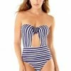 Anne Cole Studio Smocked Tab Bandeau One Piece Swimsuit One Piece Swimsuits
