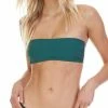 Tori Praver Royale Bandeau Fine Rib Bikini Top In Emerald Bikinis