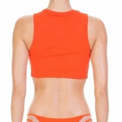 Bikinis Tori Praver Manon Fine Rib Bikini Bottom In Hot Orange