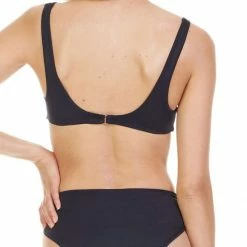 Tori Praver Chloe Plunge Bikini Top In Black