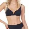 Tori Praver Chloe Plunge Bikini Top In Black