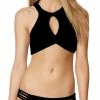 Red Carter Splice And Dice High Neck Keyhole Bikini Top RCSD117213
