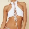 Bikinis Blue Life Vixen Halter Top In White Jacquard 390-2516-WHT