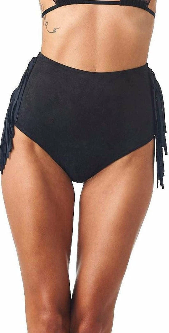 Montce Swim Montce Faux Suede High Rise Bottom In Black