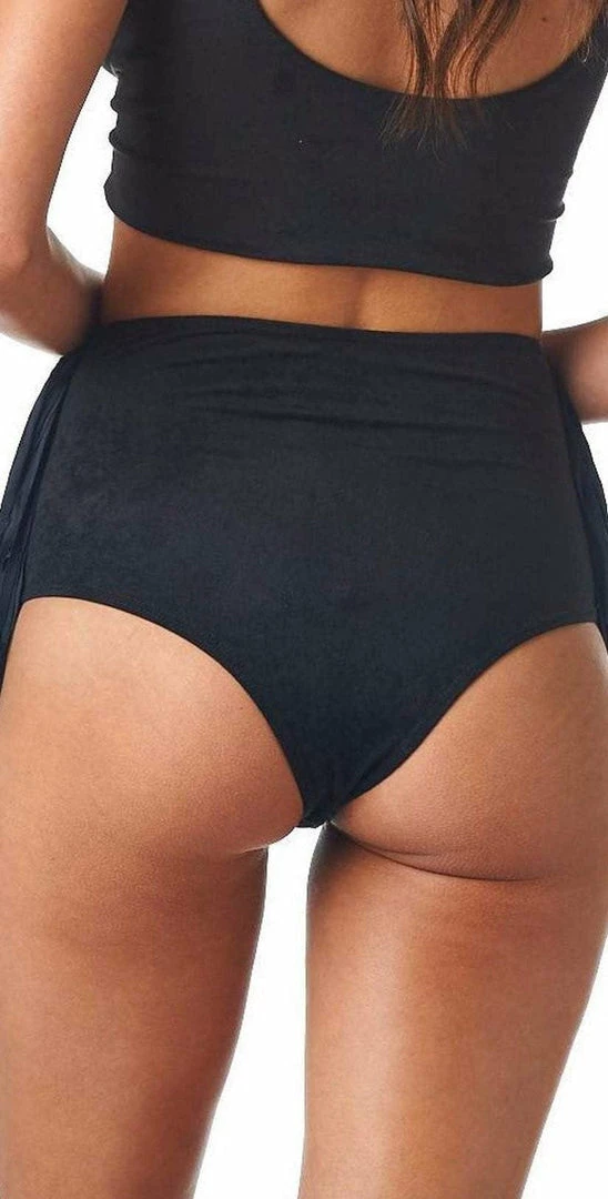 Montce Swim Montce Faux Suede High Rise Bottom In Black