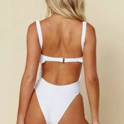Blue Life Roped Up Corset One Piece In White 390-9572 WHT One Piece Swimsuits