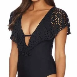 Luxe By Lisa Vogel One Piece Swimsuits Luxe Aphrodite One Piece Swimsuit In Black