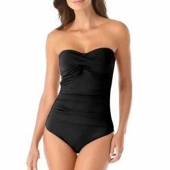 Anne Cole Live In Color Twist Front Bandeau One Piece Swimsuit One Piece Swimsuits