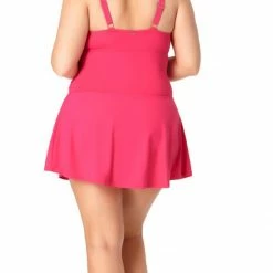 Anne Cole Live In Color One Piece Swim-dress In Berry