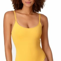 One Piece Swimsuits Anne Cole Studio Solid Vintage Lingerie Maillot Swimsuit In Gold