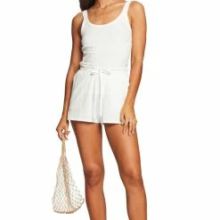 Vitamin A Thalia Shorts In White Organic Rib