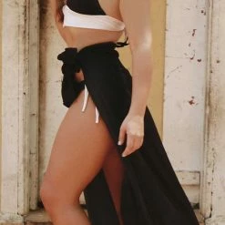 Lounge Wear Akalia Swimwear Clarissa Wrap Skirt In Black