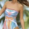 One Piece Swimsuits Sunflair Happy Line Bandeau One Piece Swimsuit