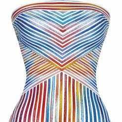 One Piece Swimsuits Sunflair Happy Line Bandeau One Piece Swimsuit