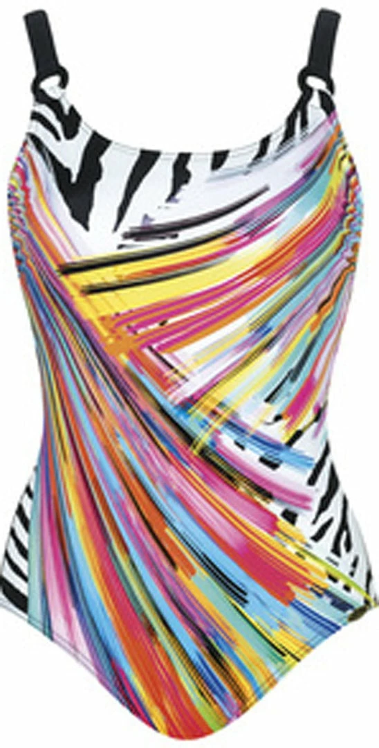 One Piece Swimsuits Sunflair Painted Curl Mastectomy One Piece Swimsuit 4 One Piece Swimsuits Sunflair Painted Curl Mastectomy One Piece Swimsuit