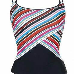 Sunflair Flowers And Stripes One Piece Swimsuit One Piece Swimsuits