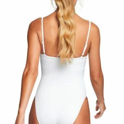 Vitamin A Jenna Full Cut One Piece Swimsuit In White EcoTex