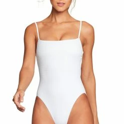Vitamin A Jenna Full Cut One Piece Swimsuit In White EcoTex