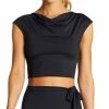 Vitamin A Celia Cap Sleeve Top In Black Swimsuits