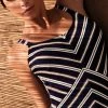 Nuria Ferrer Cannes One Piece In Navy Blue Stripes 3260 One Piece Swimsuits
