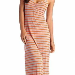 Vitamin A Erica Heather Stripe Maxi Dress In Clementine
