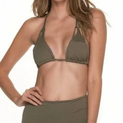 Malai Must Fishbone High Waist Bottom In Army Green B00371-ARMY