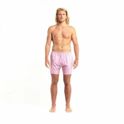 Bermies Mens Swim Trunk In Flamingo 3.0
