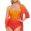 Roidal Brasil Megan Bandeau Underwire One Piece In Orange Ombre One Piece Swimsuits