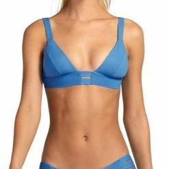 Vitamin A EcoLux Emelia Triple Strap Bottom In Mediterranean Blue Swimsuits