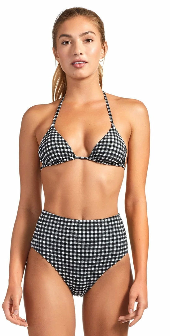 Swimsuits Vitamin A Gia Reversible Triangle Bikini Top In Vichy Black 3 Swimsuits Vitamin A Gia Reversible Triangle Bikini Top In Vichy Black