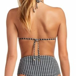 Swimsuits Vitamin A Gia Reversible Triangle Bikini Top In Vichy Black