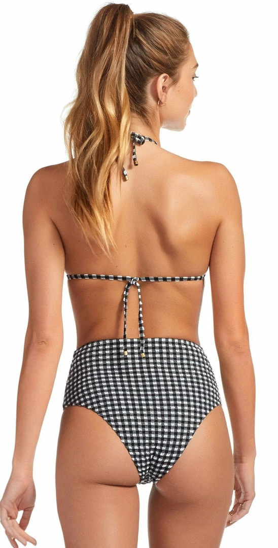 Swimsuits Vitamin A Gia Reversible Triangle Bikini Top In Vichy Black 4 Swimsuits Vitamin A Gia Reversible Triangle Bikini Top In Vichy Black