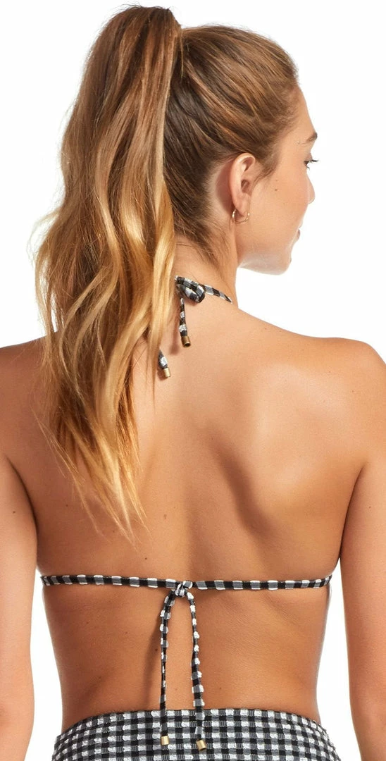 Swimsuits Vitamin A Gia Reversible Triangle Bikini Top In Vichy Black 6 Swimsuits Vitamin A Gia Reversible Triangle Bikini Top In Vichy Black