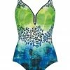 Sunflair Green Leopard One Piece Swimsuit