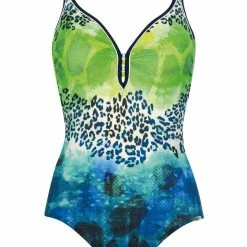 Sunflair Green Leopard One Piece Swimsuit