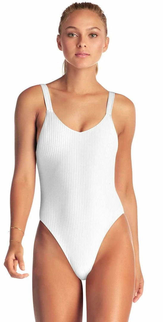 Vitamin A EcoRib Leah One Piece Swimsuit In White 3 Vitamin A EcoRib Leah One Piece Swimsuit In White