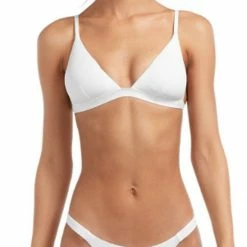 Vitamin A EcoLux Moss Bikini Top In White Swimsuits