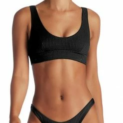 Vitamin A EcoRib Sienna Bikini Top In Black Swimsuits