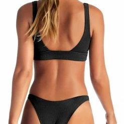 Vitamin A EcoRib California High-Leg Bottom In Black Swimsuits