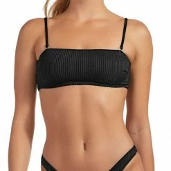 Swimsuits Vitamin A EcoRib Mila Bikini Top In Black