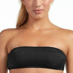 Swimsuits Vitamin A EcoRib Mila Bikini Top In Black