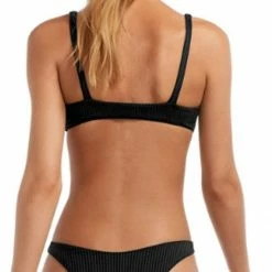 Vitamin A EcoRib Lou Bikini Top In Black Swimsuits