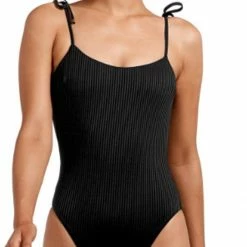 Vitamin A EcoRib Valentina One Piece Swimsuit In Black Swimsuits