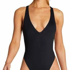 Vitamin A EcoLux Alana Full Coverage One Piece Swimsuit In Black Swimsuits