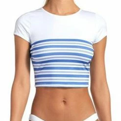 Vitamin A Luciana Full Coverage Bikini Bottom In Regatta Stripe Swimsuits
